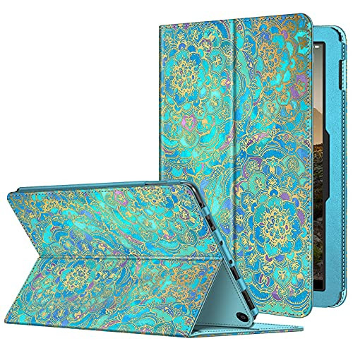 Fintie Case for All-New Amazon Fire HD 10 and Fire HD 10 Plus Tablet -Only Compatible with 11th Generation 2021 Release- - [Flex Stand- Premium Vegan Leather Multi-Angle Folio Cover, Shades of Blue