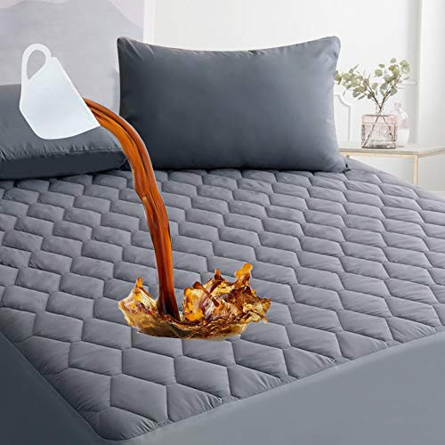 Full Size Quilted Fitted Mattress Pad, 100 percent Waterproof Breathable Mattress Protector, Ultra Soft Alternative Filling Mattress Cover, Stretches up to 21" Inches Deep Pocket Mattress Topper Full Size Quilted Fitted Mattress Pad, 100 percent Waterproof Breathable Mattress Protector, Ultra Soft Alternative Filling Mattress Cover, Stretches up to 21" Inches Deep Pocket Mattress Topper