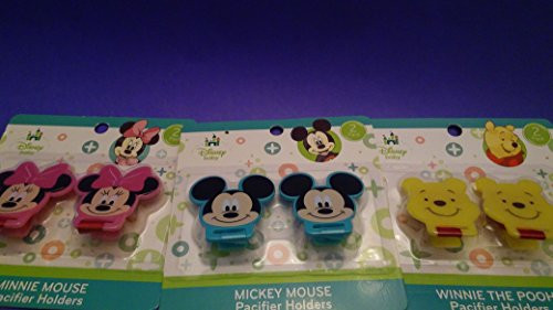Mickey Mouse, Minnie Mouse, Winnie The Pooh Pacifier Holders Clip Holders Mickey Mouse, Minnie Mouse, Winnie The Pooh Pacifier Holders Clip Holders