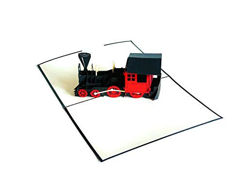 EnclosedwithLove 3D Train Pop Up Card, 3D Train for Birthday, Thank You, Congratulations -Train-