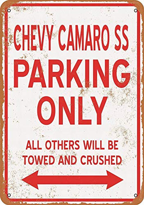 Fsdva 12 x 16 Metal Sign - Chevy Camaro SS Parking ONLY - Vintage Look Fsdva 12 x 16 Metal Sign - Chevy Camaro SS Parking ONLY - Vintage Look