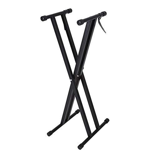 Ejoyous Adjustable Keyboard Stand, Portable X-Style Music Keyboard Stand Double Braced Heavy Duty Electric Organ Holder
