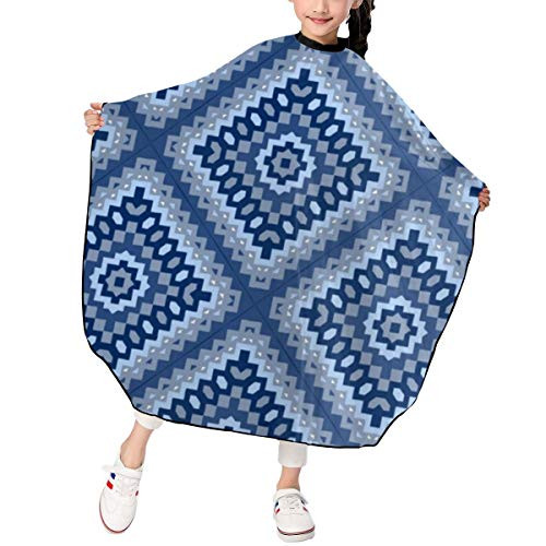 CHILL·TEK Kids Haircut Cape, Abstract Geometric Floors Salon Cape - Polyester Baber Cape Haircut Apron Gown Anti-static Haircut Apron Professional Barber Hairdressing Cape