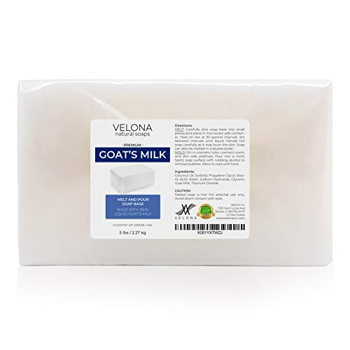 5 LB - GOATS MILK Soap Base by Velona | SLS/SLES free | Melt and Pour | Natural Bars For The Best Result for Soap-making