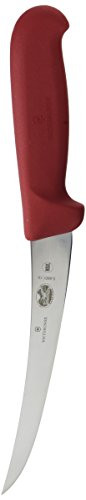 Victorinox Boning Curved Semi-Stiff Blade Fibrox Pro Handle, Red, 6" -VIC-40420-