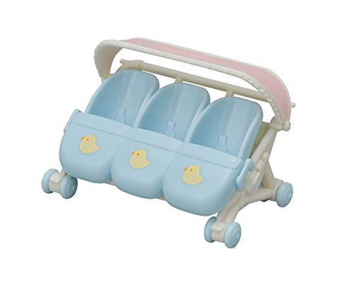 Calico Critters Triplet Stroller, Accessory for Triplet Babies Calico Critters Triplet Stroller, Accessory for Triplet Babies