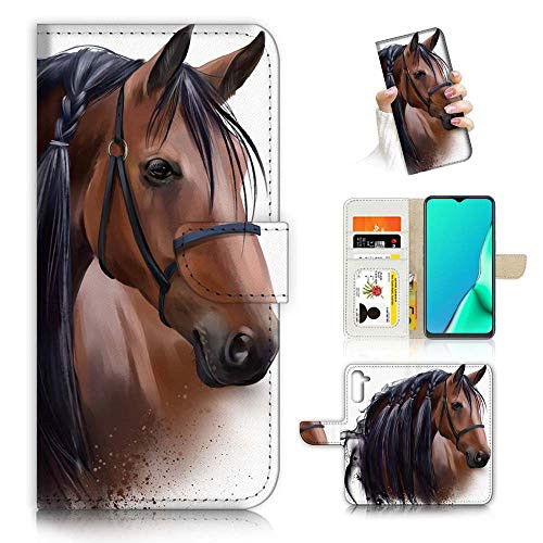 for Samsung Note 10, Galaxy Note 10, Designed Flip Wallet Phone Case Cover, A24120 Brown Horse 24120