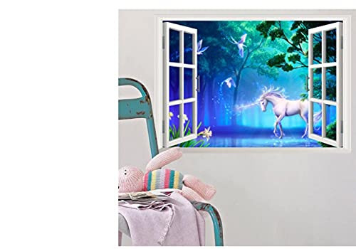 Cartoon Forest 3D Window Height Measure Wall Stickers Decal for Kids Room 3D Vivid Children Growth Chart Poster Mural