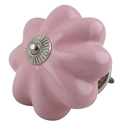 IndianShelf 2 Piece Handmade Pink Ceramic Solid Drawer Knobs Dresser Cabinet Door Kitchen Cupboard Pulls Handles