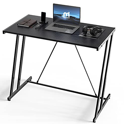 Computer Desk Mehoom Study Desk for Home Office, Writing Desk for Small Space Office, Modern Simple Design Laptop Desk, Small Computer Table, 35.4" Black Corner Desk