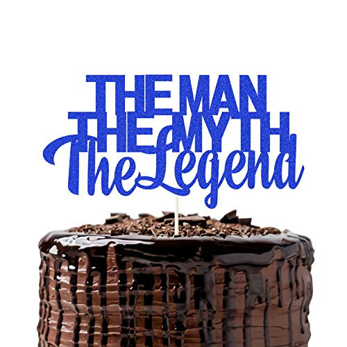 Blue Glitter the Man the Myth the Legend Cake Topper, Dad Birthday, Fathers Day Cake Decor, Father Birthday Party Supplies, Happy Fathers Day Cake Decoration