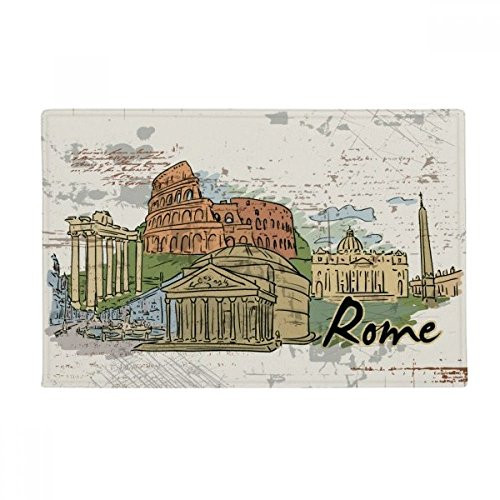 DIYthinker Italy Rome Landscape Landmark Nation Ground Mat Non Slip Floor Bathroom Door Rug Carpet