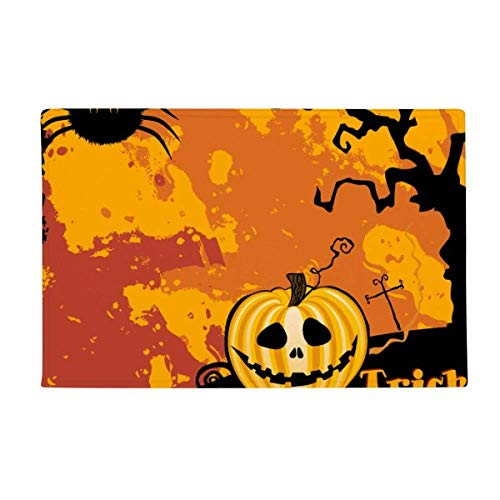 DIYthinker Ghost Fear Halloween Pumpkin Ground Mat Non Slip Floor Bathroom Door Rug Carpet