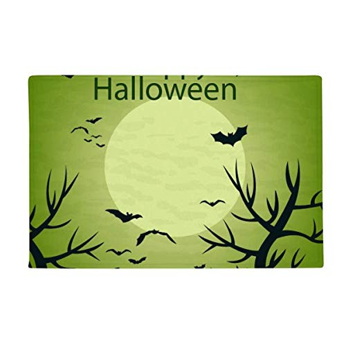 DIYthinker Green Tree Happy Ghost Fear Halloween Ground Mat Non Slip Floor Bathroom Door Rug Carpet