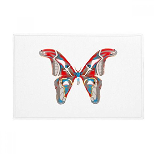 DIYthinker 3D Butterfly in Red and Blue Colour Ground Mat Non Slip Floor Bathroom Door Rug Carpet