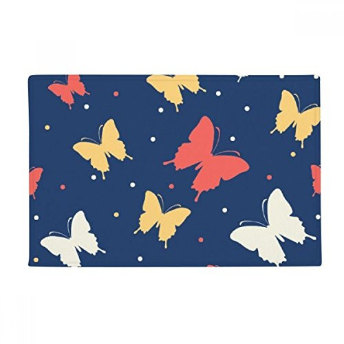 DIYthinker Colourful Butterfly in Dots Ground Mat Non Slip Floor Bathroom Door Rug Carpet