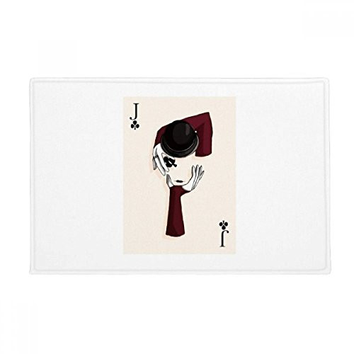 DIYthinker Playing Cards Club J Pattern Ground Mat Non Slip Floor Bathroom Door Rug Carpet