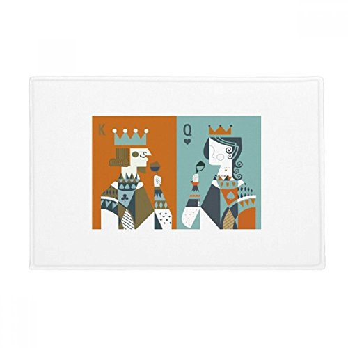 DIYthinker Playing Cards Illustration K Q Pattern Ground Mat Non Slip Floor Bathroom Door Rug Carpet