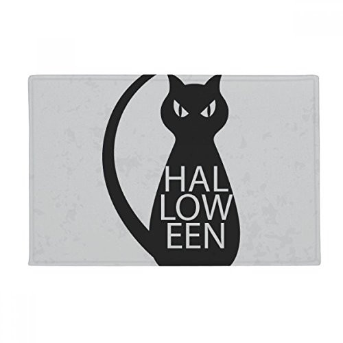 DIYthinker Halloween Black Personality Cat Ground Mat Non Slip Floor Bathroom Door Rug Carpet
