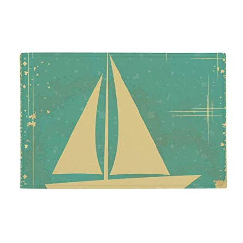 DIYthinker Sport Sailing Illustration Blue Pattern Ground Mat Non Slip Floor Bathroom Door Rug Carpet