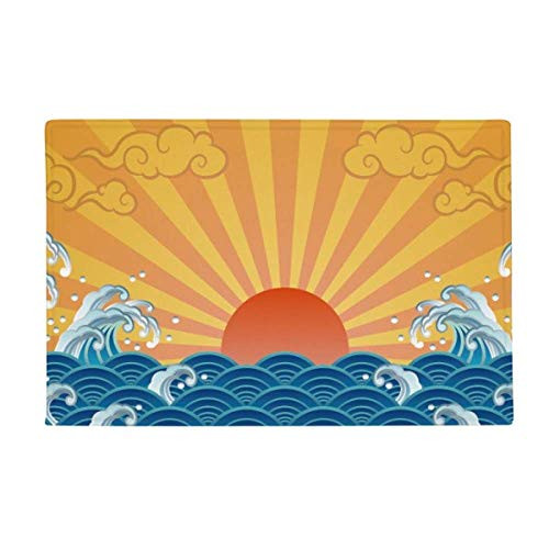 DIYthinker Sun Cloud Sea Water Weather Pattern Ground Mat Non Slip Floor Bathroom Door Rug Carpet