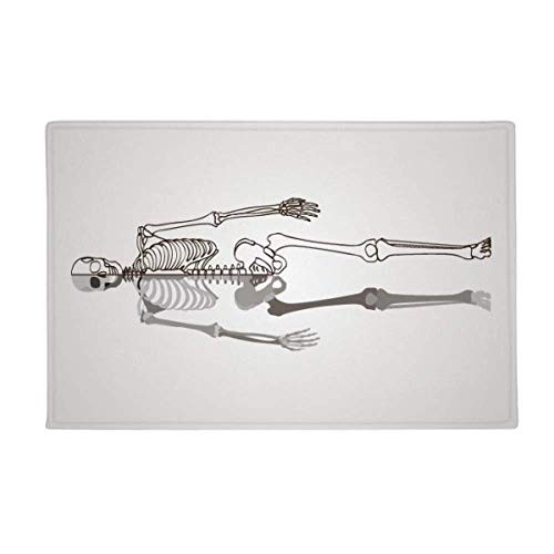 DIYthinker Human Skeleton Sketch Front Ground Mat Non Slip Floor Bathroom Door Rug Carpet