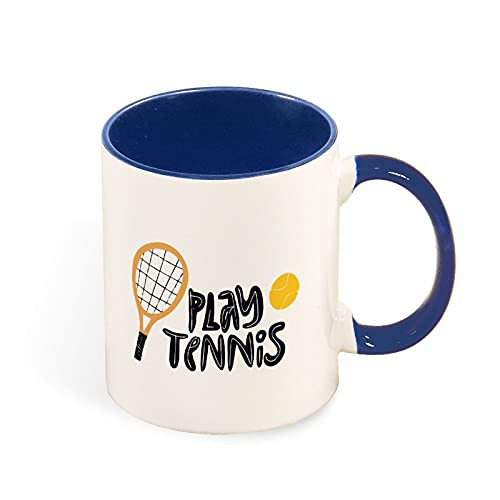 Ceramic coffee cup for cappuccino, latte or hot tea Play Tennis