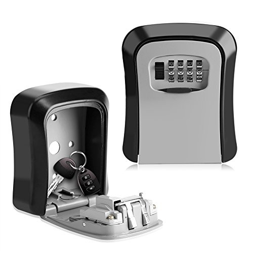 Acogedor Key Storage Lock Box?Wall Mounted 4-Digit Key Safe Box?Security Pros Storage Key Safe Lock Box?Door Lock Box?Combination Lock Box