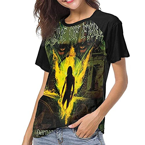 RandyDPeter Cradle of Filth Damnation  and  A Day Shirt Women's Short Sleeve Baseball Tshirts Fashion Crew Neck Shirts Black