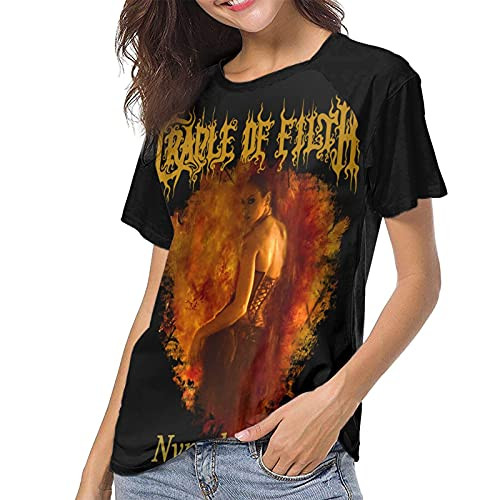 RandyDPeter Cradle of Filth Nymphetamine -Ex- Shirt Woman's Short Sleeve Baseball Tshirts Casual Crew Neck Tshirt Black