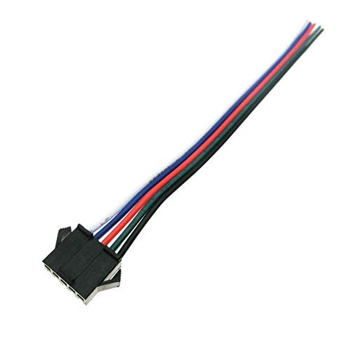 MKCUXC LHM 5PCS 5 Pins Female One End Wire Connector Terminal for RGBW LED Strip Light -J-