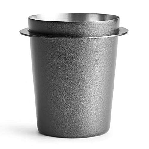 Ctzrzyt Steel Dosing Cup Coffee Sniffing Mug Powder Feeder for 58mm Espresso Machine Portafilter Coffee Tamper, Black