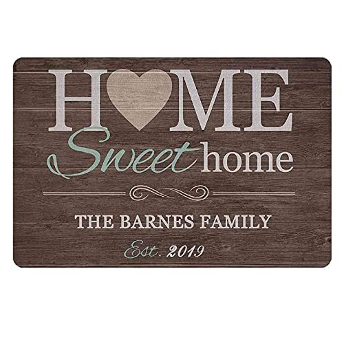 LQQWY Personalized Home Decor Sign Sweet Home Metal Sign Custom Family Name Wall Decor Indoor Outdoor Home Plaque Wall Art Decor