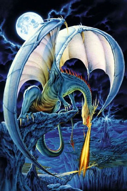 HUGE LAMINATED / ENCAPSULATED Dragons Causeway Moonlight Fire POSTER measures 36 x 24 inches -91.5 x 61cm HUGE LAMINATED / ENCAPSULATED Dragons Causeway Moonlight Fire POSTER measures 36 x 24 inches -91.5 x 61cm