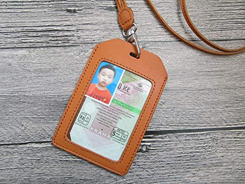 Personalized Leather Badge Holder Leather Lanyard ID Case badge ID Pass holder ID Lanyard id Badge Holder Custom leather keychain