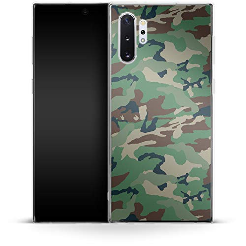 Smartphone Silicone Mobile Phone Case Green and Brown Camo for Samsung Galaxy Note 10 Plus
