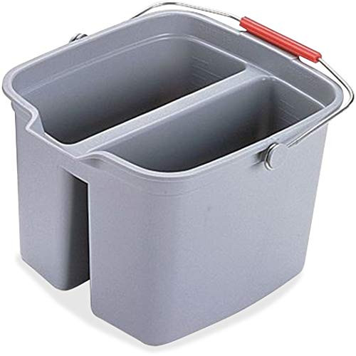 RUBBERMAID 261700GRAY Double Pail Cleaning Buckets, 17-Quarts, Gray