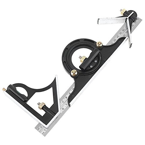 300mm Combination Square Angle Ruler 45/90 Degree With Bubble Level Multi-functional Measuring Stainless Steel Ruler Home  and  Craft Tools