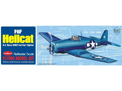 Guillow's 503 F6F Hellcat 1/30 Scale Model Kit, 16 1/2" Wingspan Guillow's 503 F6F Hellcat 1/30 Scale Model Kit, 16 1/2" Wingspan