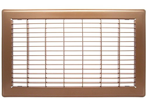 8" X 14" Floor Grille - Fixed Blades Air Grill - Brown [Outer Dimensions: 9.75 X 15.75-