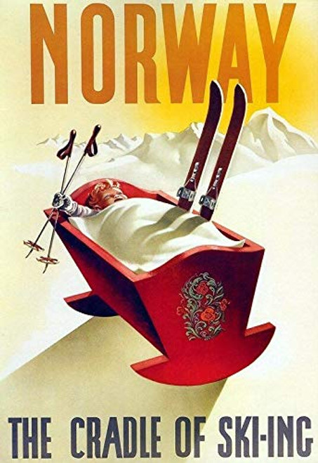 Happy Walls 328963 Norway Cradle of Skiing Travel Decor Wall 24x18 Poster Print