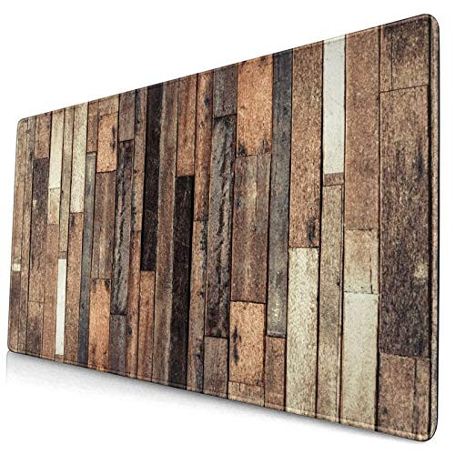 Large Game Mouse Pad,Brown Old Hardwood Floor Plank Grunge Lodge Garage Loft Natural Rural Graphic Ar,Non-Slip Desk Pad Protector,Desk Writing Mat for Desktop,Computer Laptop,15.8"x29.5"