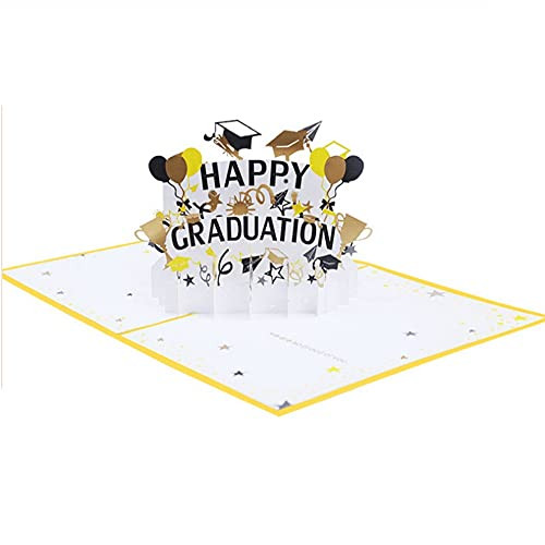 CheeseandU Happy Graduation 3D Pop Up Card Signature Paper Wonder Graduation Pop Up Card for Class of 2021 Graduations 2021 Grad Party Supply