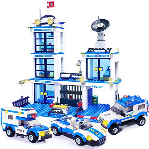 WishaLife 716pcs City Police, City Police Station Building Sets, City Sets, Police Sets with Cop Car & Patrol Vehicles for Boys and Girls (not Contain Minifigures) WishaLife 716pcs City Police, City Police Station Building Sets, City Sets, Police Sets with Cop Car & Patrol Vehicles for Boys and Girls (not Contain Minifigures)