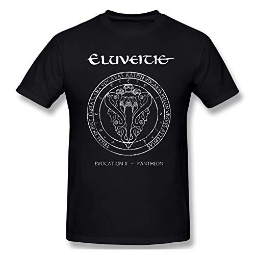 Eluveitie Men's T Shirt Round Neck Casual Summer Tops Short Sleeve Tee Shirt Black Eluveitie Men's T Shirt Round Neck Casual Summer Tops Short Sleeve Tee Shirt Black