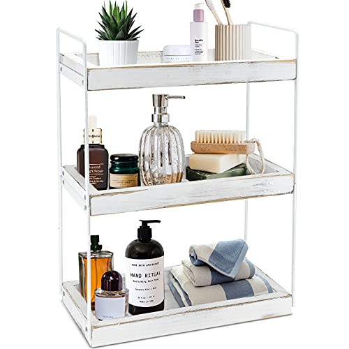 3 Tier Bathroom Countertop Organizer Shelf Standing Rack Cosmetic Organizer Holder Bathroom Counter organizer and Storage Counter Standing Rack Cosmetic Holder Bathroom Trays for Counter Spice Counter