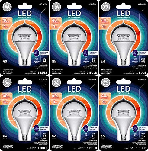 GE Lighting 4-Watt (40-Watt Replacement) 300 Lumens Soft White Candelabra Base LED Light Bulb (6 Bulbs)