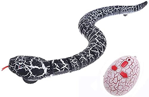 Xiaohan Realistic Remote Control RC Snake Toy Fast Moving Simulation Fake Rattlesnake Robotic Toy Battery Powered Snake-Egg Controller USB Rechargeable Snake Scary Trick Toy for Kids Play