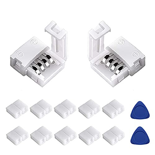 Fntek 10Packs 4-Pin RGB LED Light Strip Connectors 10mm Unwired Gapless Solderless LED Tape Light Adapter Terminal Extension Connectors for SMD 5050 Multicolor LED Strip -10 Pcs 4PIN RGB Connector- Fntek 10Packs 4-Pin RGB LED Light Strip Connectors 10mm Unwired Gapless Solderless LED Tape Light Adapter Terminal Extension Connectors for SMD 5050 Multicolor LED Strip -10 Pcs 4PIN RGB Connector-