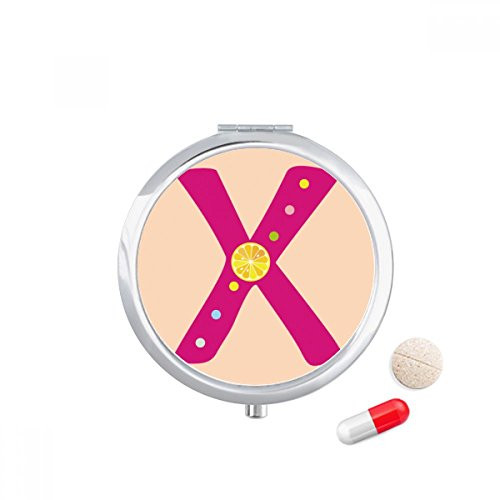 X Alphabet Orange Fruit Cute Pattern Pill Case Pocket Medicine Storage Box Container Dispenser